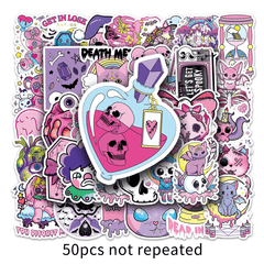 50pcs Purple Gothic Waterproof Doodle Stickers for Laptop Water Bottles Phone