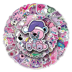 50pcs Purple Gothic Waterproof Doodle Stickers for Laptop Water Bottles Phone