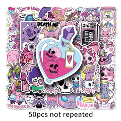 50pcs Purple Gothic Waterproof Doodle Stickers for Laptop Water Bottles Phone