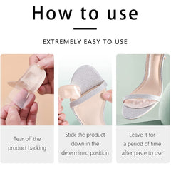 1 Pair Gel Silicone Forefoot Pads Shoe Inserts Anti-Slip Protector Stickers