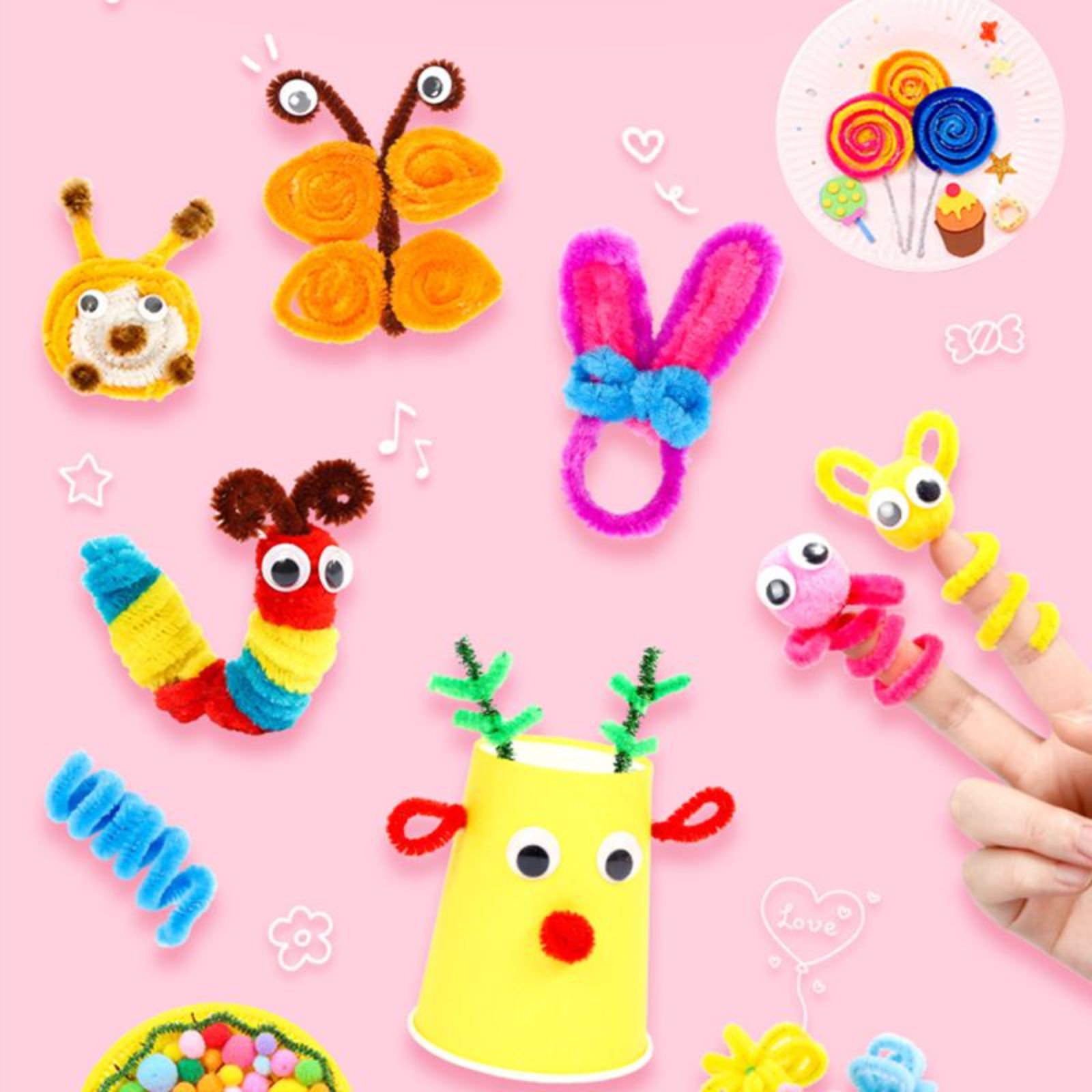 Colorful Plush Strip Twisting Stick DIY Toy