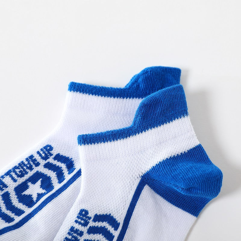 5 Pairs Baby Boys Block Letter Ankle Socks Thin Mesh Breathable Kids Socks