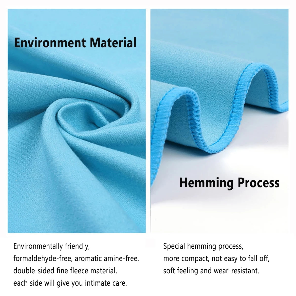 Portable Microfiber Towel Blanket for Yoga Fitness, Double Sided Fleece