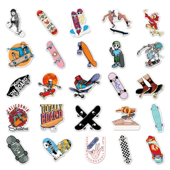 50pcs Skateboard Cartoon Sports Stickers Waterproof Decorative Doodle Designs