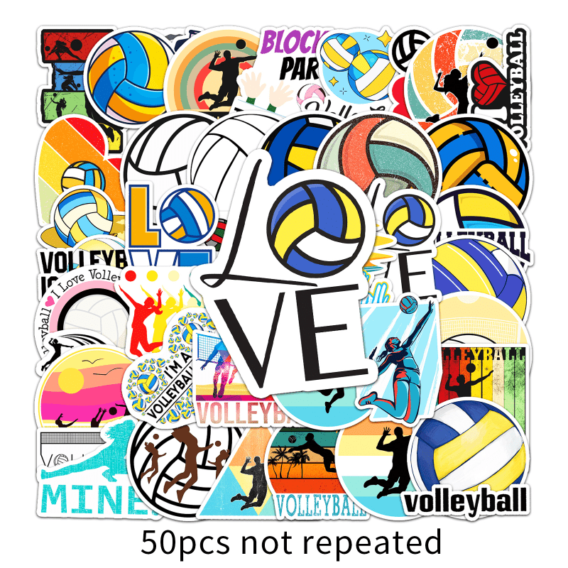 50pcs Waterproof Volleyball Sports Stickers for Decorating