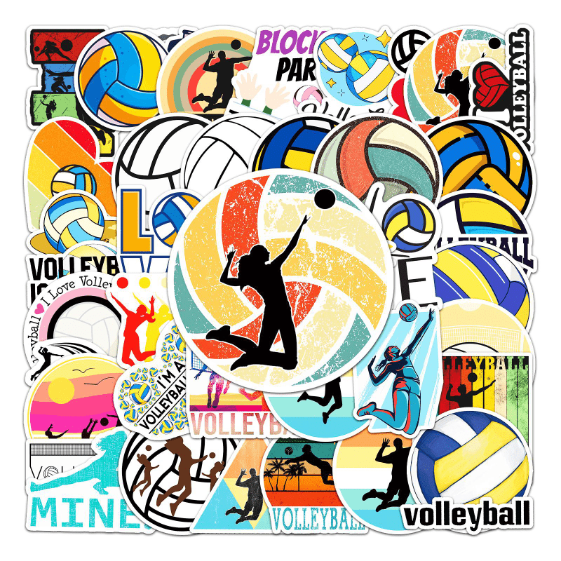 50pcs Waterproof Volleyball Sports Stickers for Decorating