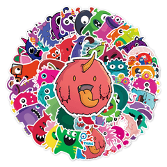 50pcs Small Monster Waterproof Doodle Stickers for Car Bike Laptop Window