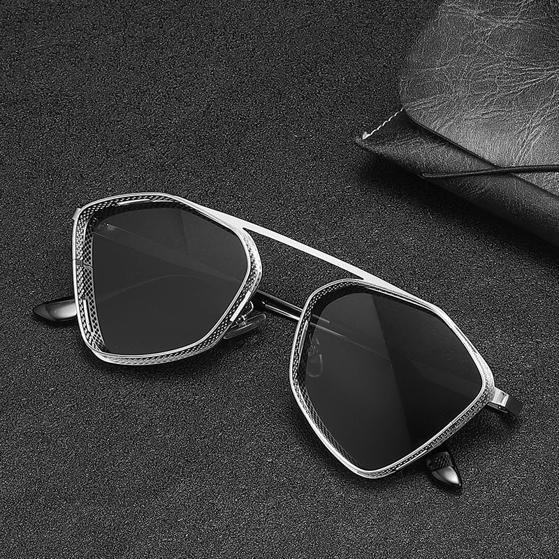 ZOOZW Metal Punch UV-Proof Sunglasses