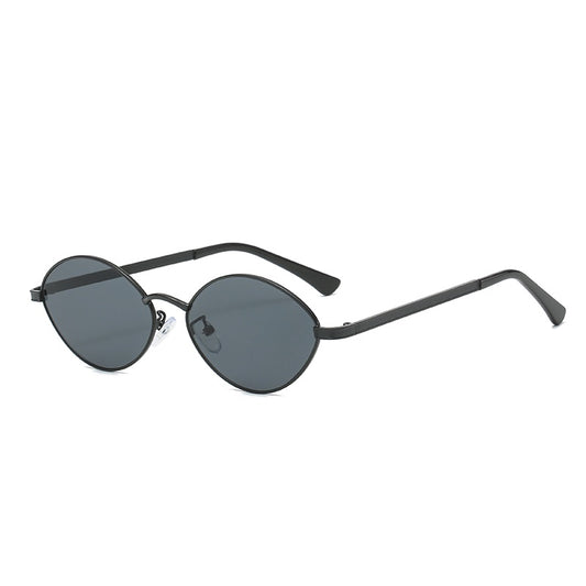 Oval Frame Vintage Sunglasses Gradient Metal Sunglasses for Women