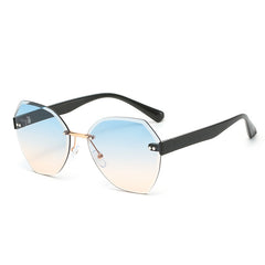 Rimless Ombre Lens Sunglasses Cut Edge Eyewear UV400