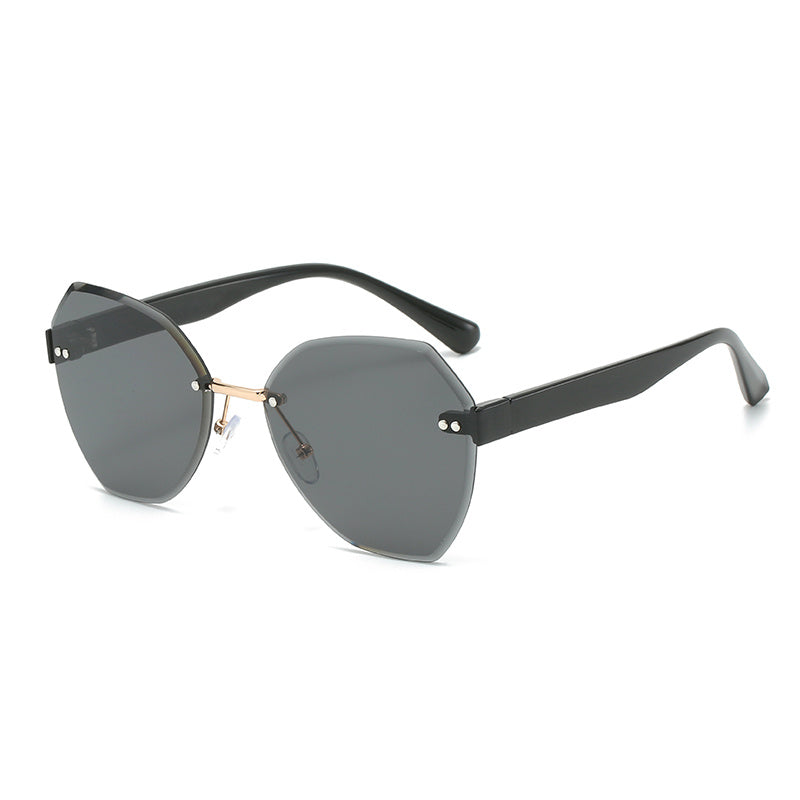 Rimless Ombre Lens Sunglasses Cut Edge Eyewear UV400