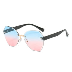 Rimless Ombre Lens Sunglasses Cut Edge Eyewear UV400