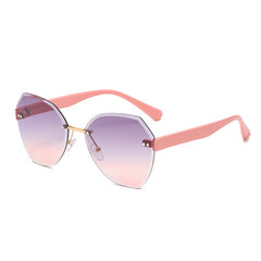 Rimless Ombre Lens Sunglasses Cut Edge Eyewear UV400
