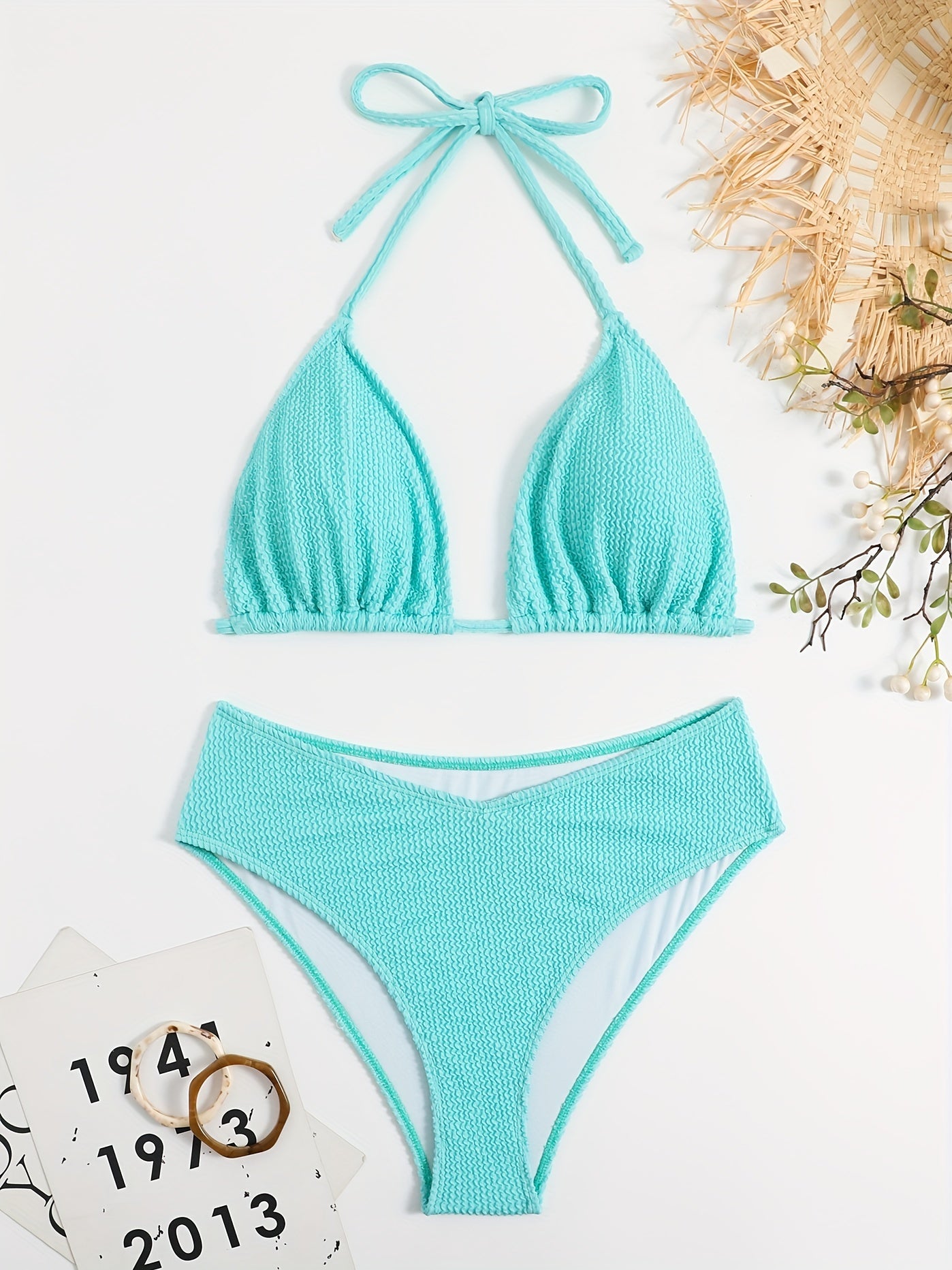 Sexy Bikini Set Women's Plus Halter Neck Bikini Two Piece Set