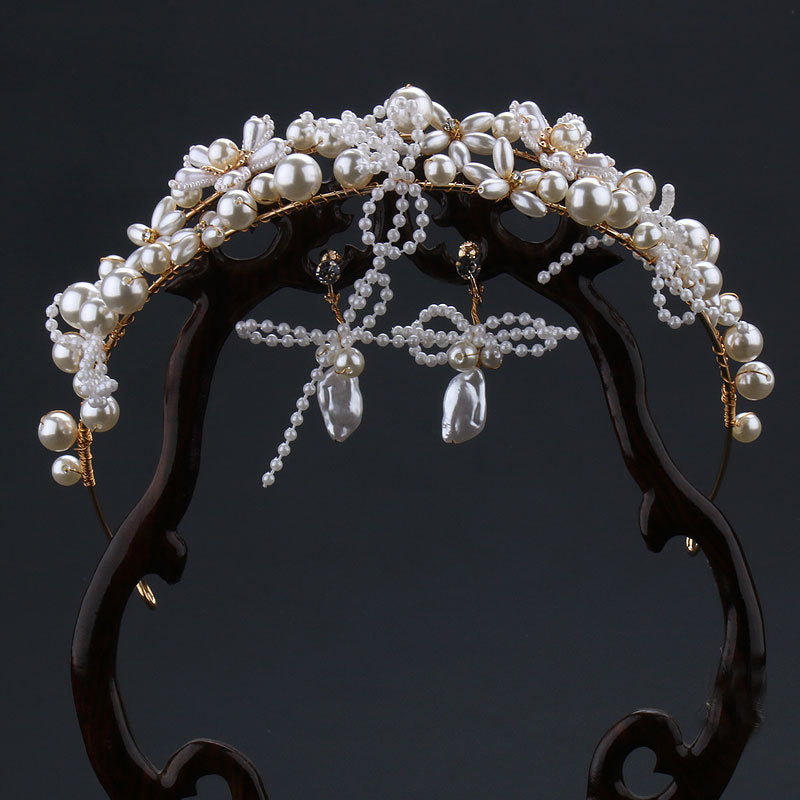 Bridal Floral Beads Tiara Hair Accessories Hair Comb Bridal Headpiece