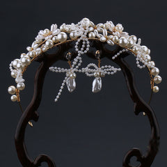 Bridal Floral Beads Tiara Hair Accessories Hair Comb Bridal Headpiece