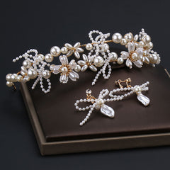 Bridal Floral Beads Tiara Hair Accessories Hair Comb Bridal Headpiece