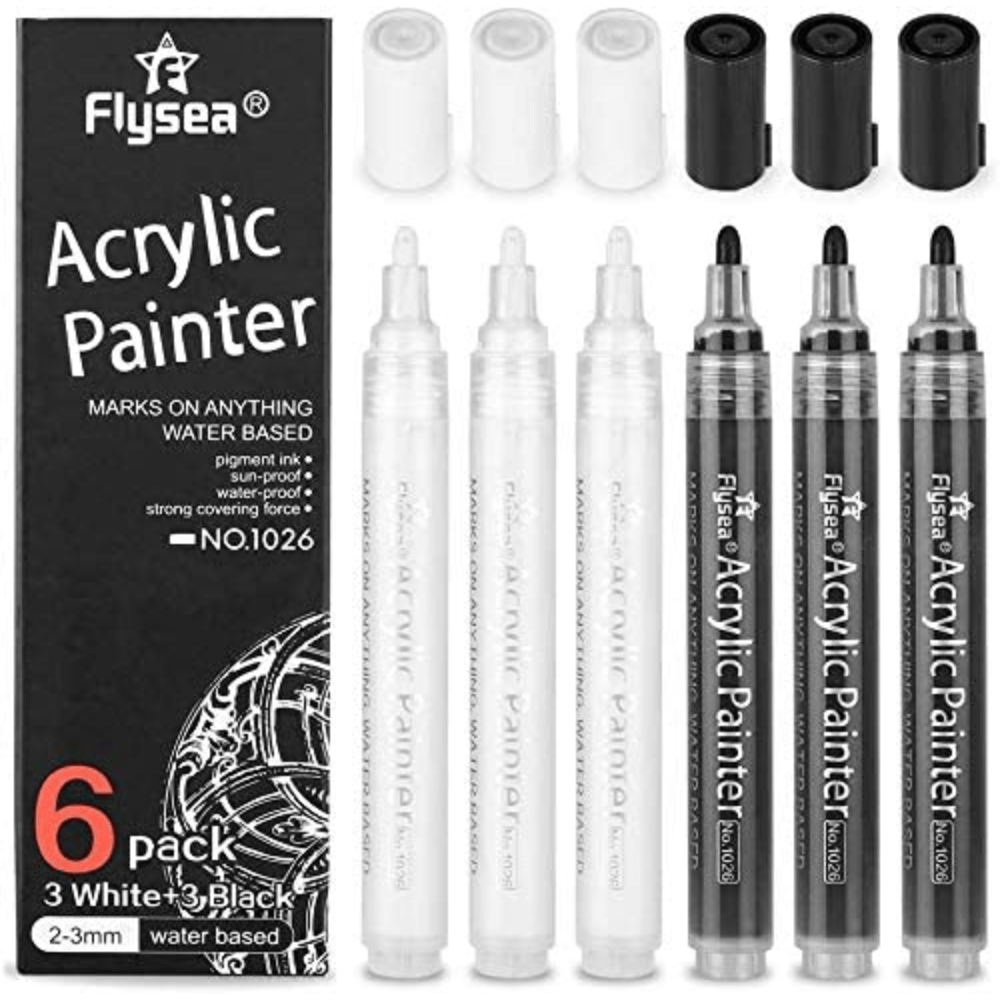 6pcs Acrylic Paint Markers Pens Easter Decoration Set