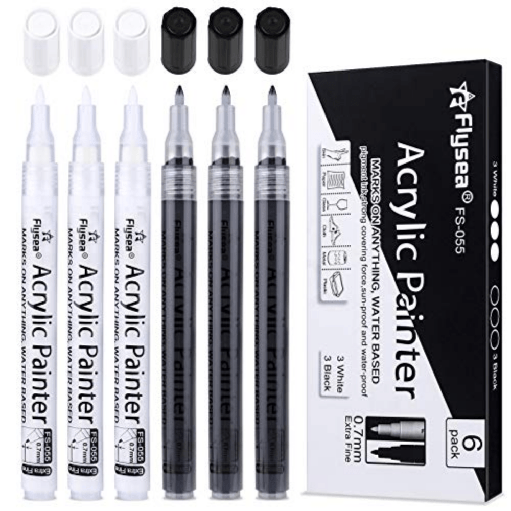 6pcs Acrylic Paint Markers Pens Easter Decoration Set