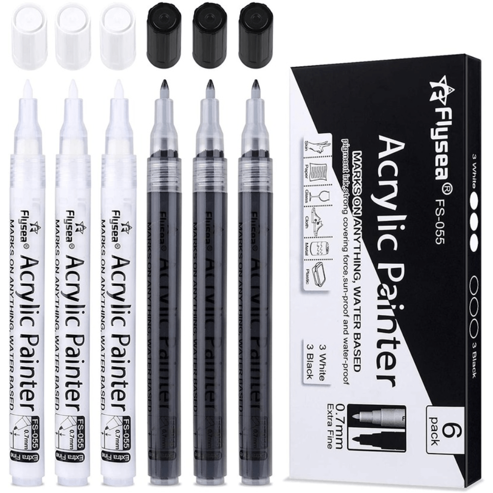 6pcs Acrylic Paint Markers Pens Easter Decoration Set