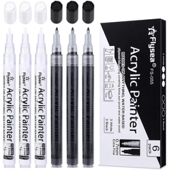 6pcs Acrylic Paint Markers Pens Easter Decoration Set