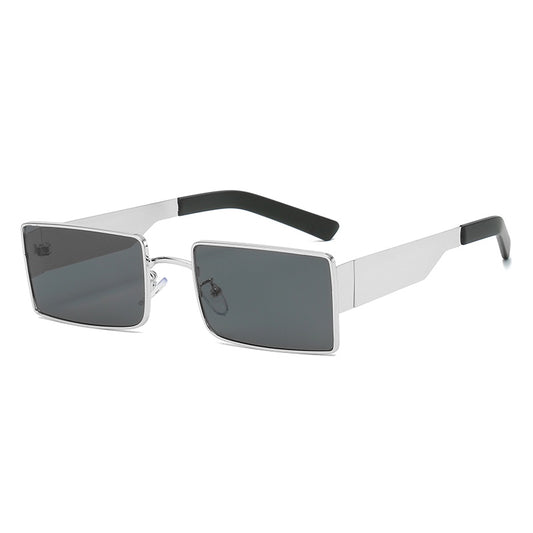 Golden Frame Gradient Metal Sunglasses Vintage Rectangle Sunglasses