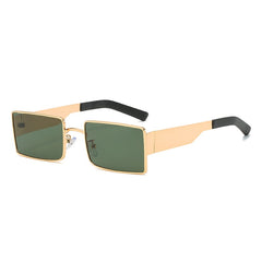 Golden Frame Gradient Metal Sunglasses Vintage Rectangle Sunglasses