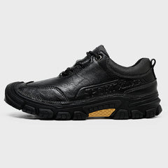 Men's Leather Anti skid Lace Up Hiking Shoes