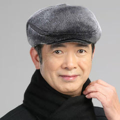Men's Mink Fur Thickened Fleece Ear Protection Hat