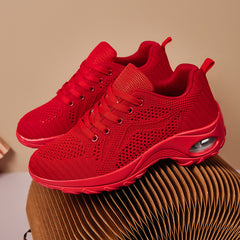 Women's Air Cushion Sole Sneakers Lace Up Running Shoes