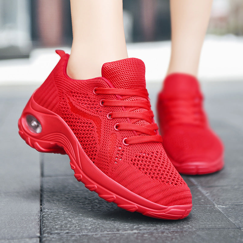 Women's Air Cushion Sole Sneakers Lace Up Running Shoes
