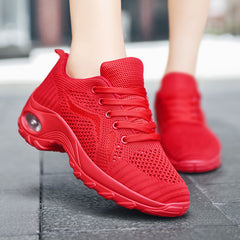 Women's Air Cushion Sole Sneakers Lace Up Running Shoes