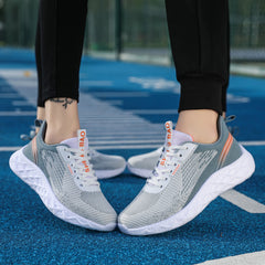 Breathable Mesh Non-slip Sneakers Lace-up Flat Running Shoes Women's