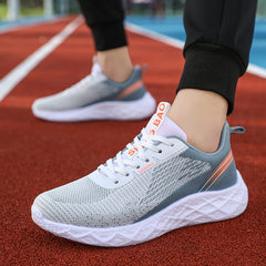 Breathable Mesh Non-slip Sneakers Lace-up Flat Running Shoes Women's