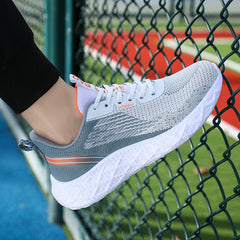 Breathable Mesh Non-slip Sneakers Lace-up Flat Running Shoes Women's