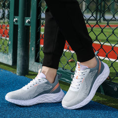 Breathable Mesh Non-slip Sneakers Lace-up Flat Running Shoes Women's