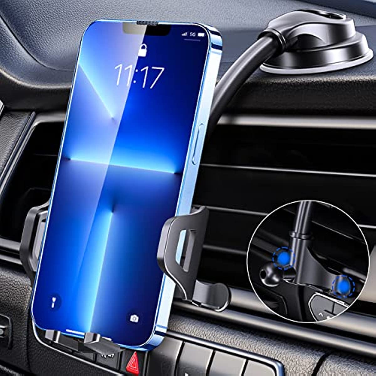 Gooseneck Car Phone Holder Windscreen Dashboard Mount