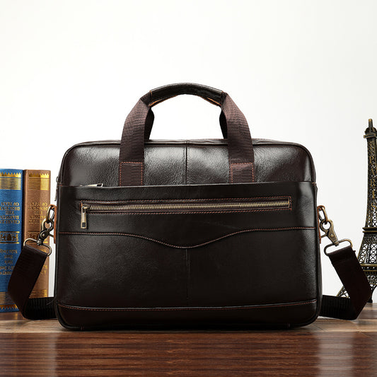 Business Men's Briefcase Leather Men's Bag Computer Bag