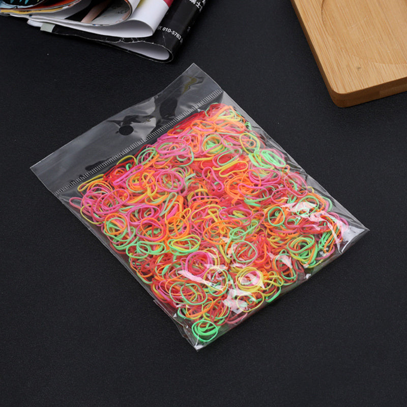 1000pcs Colorful Mini Rubber Bands Hair Elastics Ties Ponytail Holder