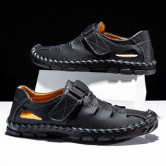 FLYLAND Men's Wear resistant Sandals Hook Loop Strap Casual Loafers