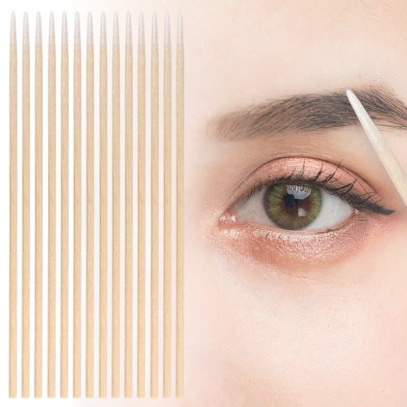 100pcs Long Wooden Swabs for Makeup & Cosmetic Remover Tool