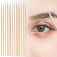 100pcs Long Wooden Swabs for Makeup & Cosmetic Remover Tool