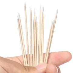 100pcs Long Wooden Swabs for Makeup & Cosmetic Remover Tool