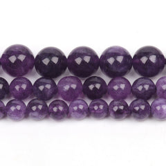 Natural Amethyst Stone Beads 6 8 10mm Round Shape Crystal Loose Spacer Beads