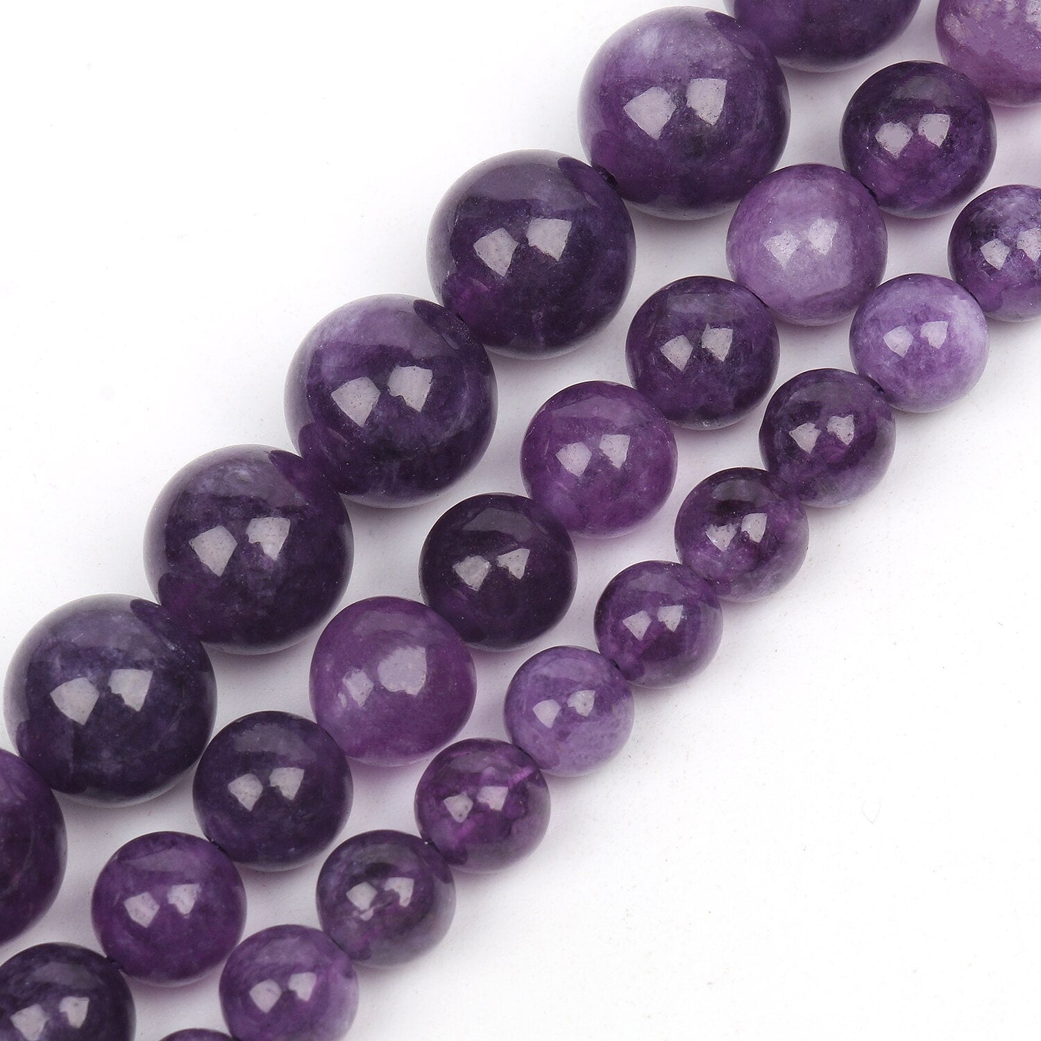Natural Amethyst Stone Beads 6 8 10mm Round Shape Crystal Loose Spacer Beads