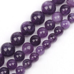 Natural Amethyst Stone Beads 6 8 10mm Round Shape Crystal Loose Spacer Beads