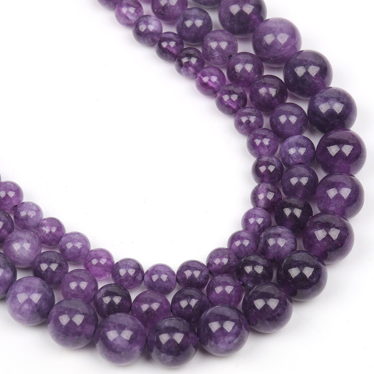 Natural Amethyst Stone Beads 6 8 10mm Round Shape Crystal Loose Spacer Beads