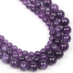 Natural Amethyst Stone Beads 6 8 10mm Round Shape Crystal Loose Spacer Beads