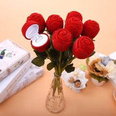 Red Rose Ring Box Holiday Gift Personalized Creative Ring Box
