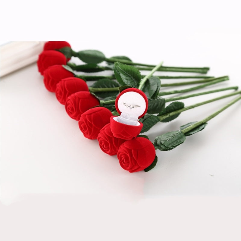 Red Rose Ring Box Holiday Gift Personalized Creative Ring Box